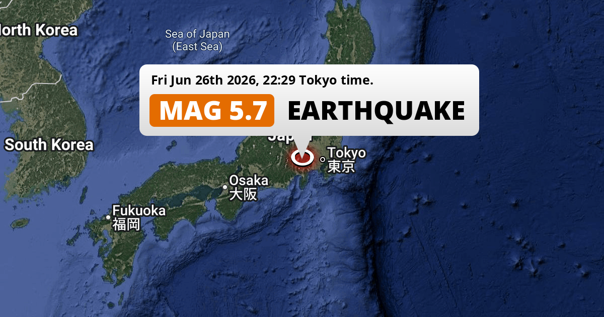On Friday Evening a Significant M5.7 Earthquake struck near