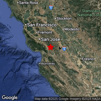 Map of area around epicenter.