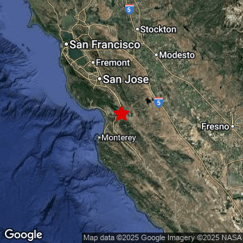 Map of area around epicenter.