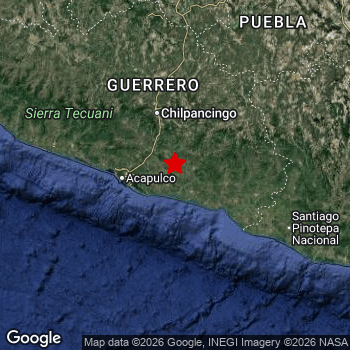 Map of area around epicenter.