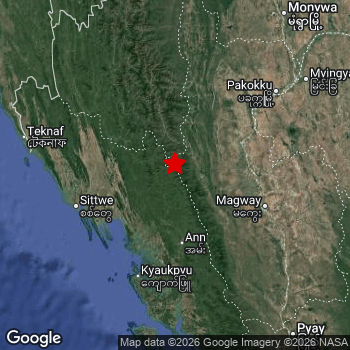 Map of area around epicenter.