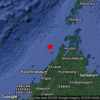 Map of area around epicenter.