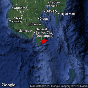 Map of area around epicenter.