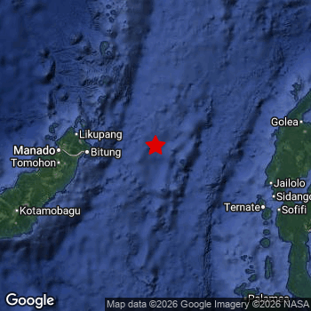 Map of area around epicenter.