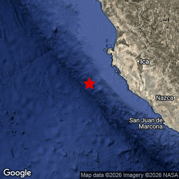 Map of area around epicenter.