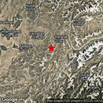 Map of area around epicenter.