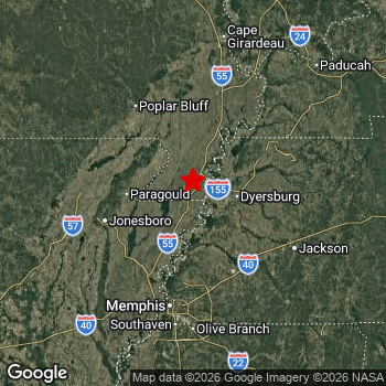 Map of area around epicenter.