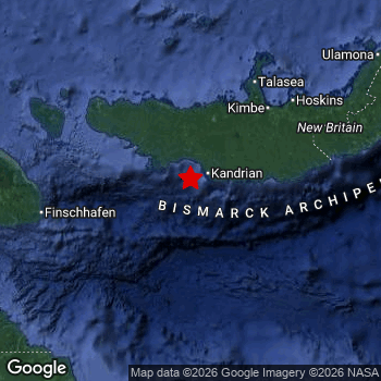 Map of area around epicenter.