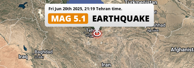 Unusually powerful M5.1 Earthquake hit near Semnan in Iran on Friday