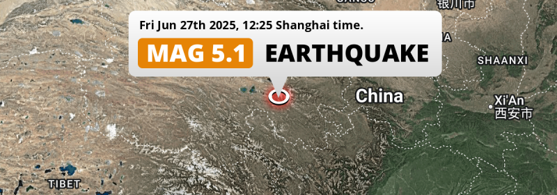 On Friday Afternoon a Shallow M5.1 Earthquake struck 292km from Nima in China.