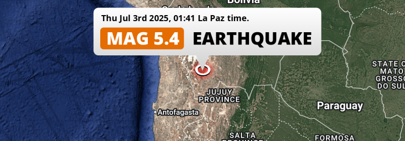 Significant M5.4 Earthquake hit 243km from Potosí in Bolivia on Thursday Night.
