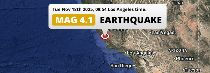 Shallow M4.1 Earthquake struck on Tuesday Morning near Paso Robles in The United States.