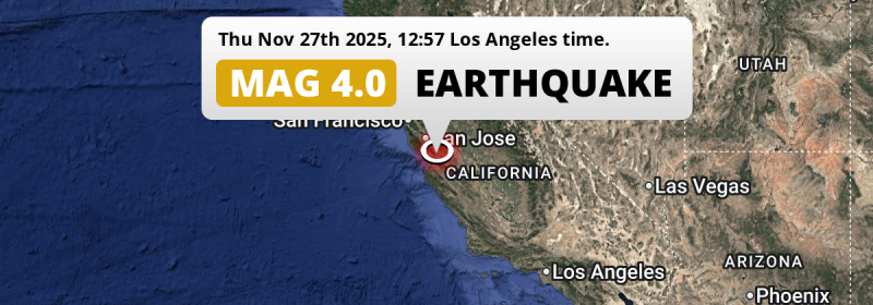 On Thursday Afternoon a Shallow M4.0 AFTERSHOCK struck near Salinas in The United States.