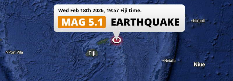 Significant M5.1 Earthquake hit in the South Pacific Ocean 151km from Labasa (Fiji) on Wednesday Evening.