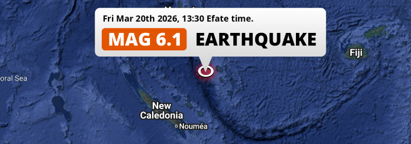 On Friday Afternoon a Shallow M6.1 Earthquake struck in the Coral Sea 169km from Port-Vila (Vanuatu).