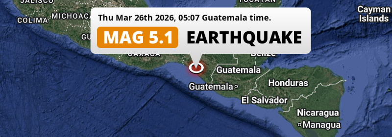 Significant M5.1 Earthquake struck on Thursday Night near Pijijiapan in Mexico.