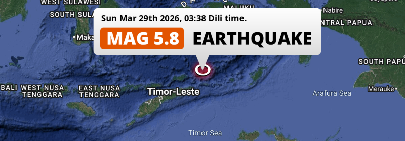 Significant M5.9 Earthquake hit in the Banda Sea 363km from Atambua (Indonesia) on Sunday Night.