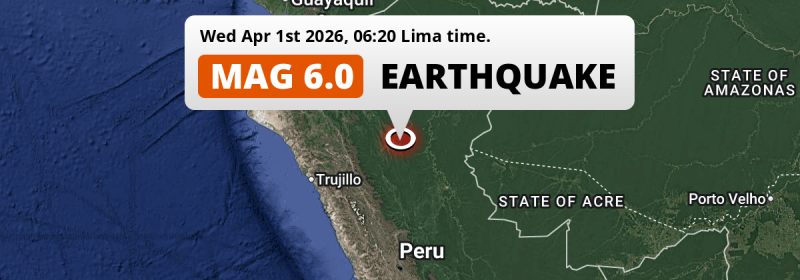 On Wednesday Morning a Strong M6.0 Earthquake struck near Juanjuí in Peru.
