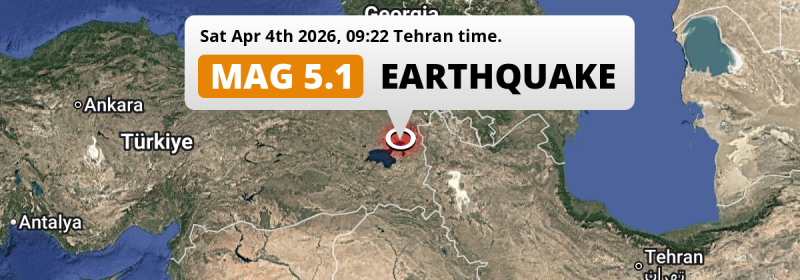 Shallow M5.1 Earthquake struck on Saturday Morning near Van in Türkiye.
