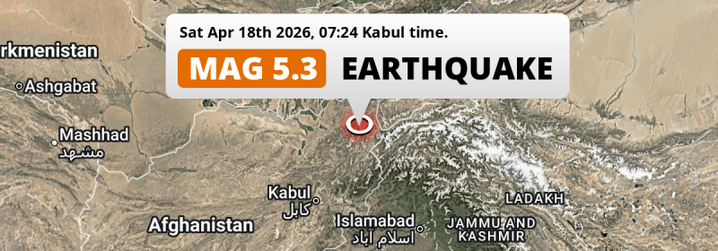 On Saturday Morning a Significant M5.3 Earthquake struck near Fayzabad in Afghanistan.