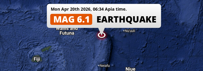 Strong M6.1 Earthquake struck on Monday Morning in the South Pacific Ocean 246km from Apia (Samoa).
