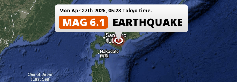 Strong M6.1 Earthquake hit near Obihiro in Japan on Monday Night.