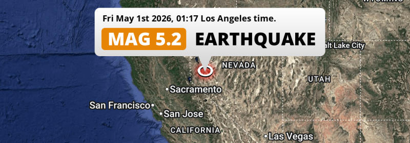 Shallow M4.9 Earthquake hit near Reno in The United States on Friday Night.
