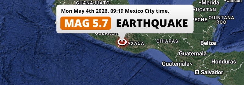 On Monday Morning a Shallow M5.7 Earthquake struck near Pinotepa Nacional in Mexico.