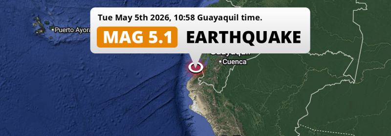 Significant M5.1 Earthquake struck on Tuesday Morning in the South Pacific Ocean near Tumbes (Peru).