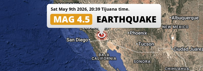 On Saturday Evening a Shallow M4.5 FORESHOCK struck near Brawley in The United States.