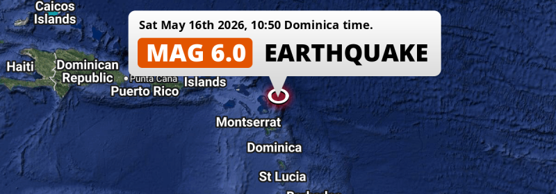 Strong M6.0 Earthquake struck on Saturday Morning in the Caribbean Sea near Saint John’s (Antigua and Barbuda).
