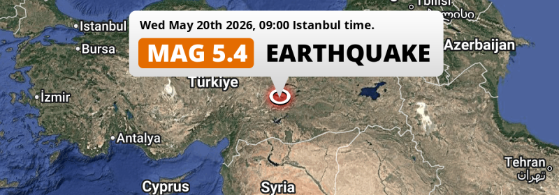 On Wednesday Morning a Shallow M5.4 Earthquake struck near Malatya in Türkiye.