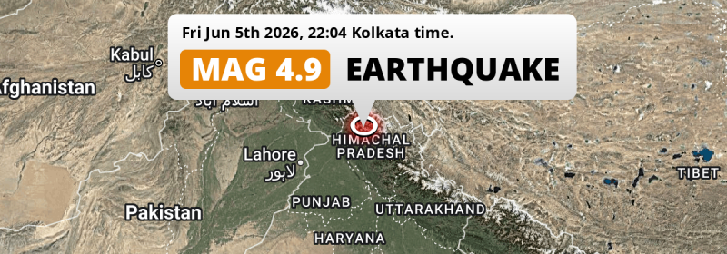 On Friday Evening a Shallow M4.9 Earthquake struck near Pathānkot in India.