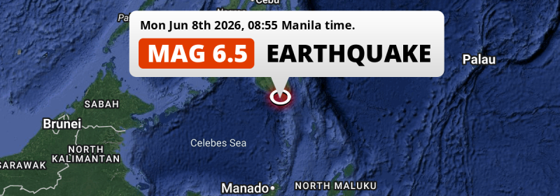 On Monday Morning a Strong M6.5 AFTERSHOCK struck in the Sulawesi Sea near General Santos (The Philippines).