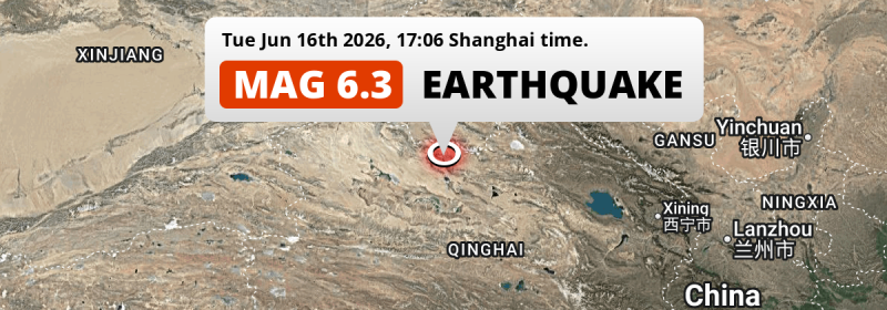 DAMAGING M6.3 Earthquake hit 261km from Dunhuang in China on Tuesday Afternoon.