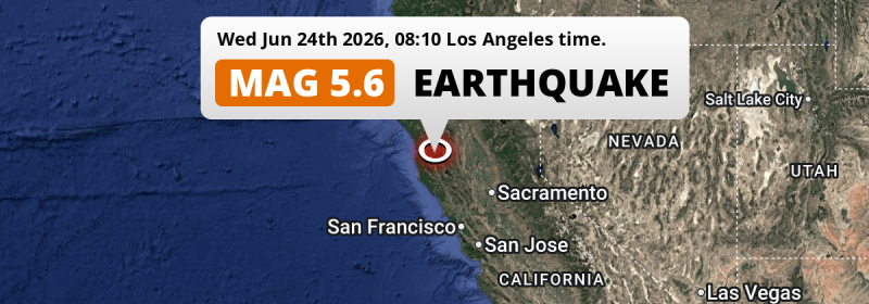 On Wednesday Morning a Shallow M5.6 Earthquake struck near Ukiah in The United States.