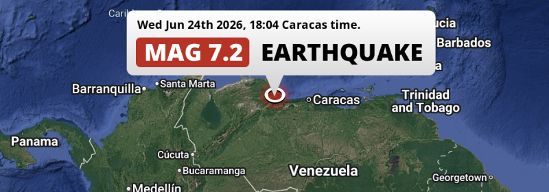 DESTRUCTIVE M7.2 FORESHOCK struck on Wednesday Evening near San Felipe in Venezuela.