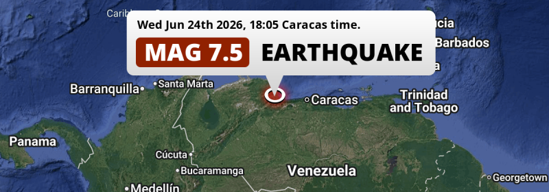 DESTRUCTIVE M7.5 Earthquake hit near Valencia in Venezuela on Wednesday Evening.
