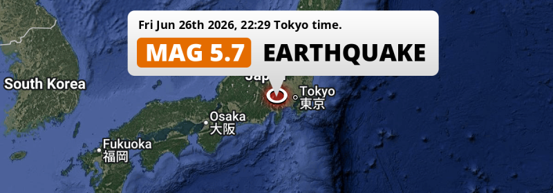 On Friday Evening a Significant M5.7 Earthquake struck near Fujiyoshida in Japan.