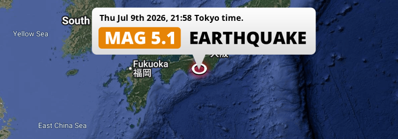 Shallow M5.1 Earthquake struck on Thursday Evening in the Philippine Sea near Minato (Japan).
