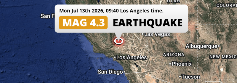 Shallow M4.3 Earthquake hit near Lancaster in The United States on Monday Morning.