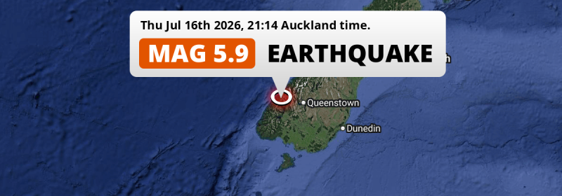 On Thursday Evening a Significant M5.9 Earthquake struck 161km from Invercargill in New Zealand.
