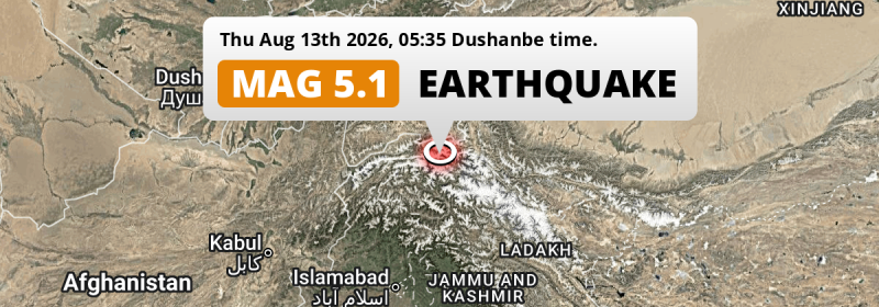 Significant M5.1 Earthquake hit 22mi from China on Thursday Night.