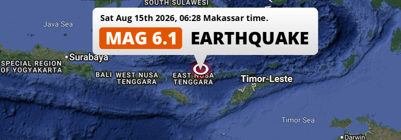 On Saturday Morning a Shallow M6.1 AFTERSHOCK struck in the Flores Sea near Ende (Indonesia).