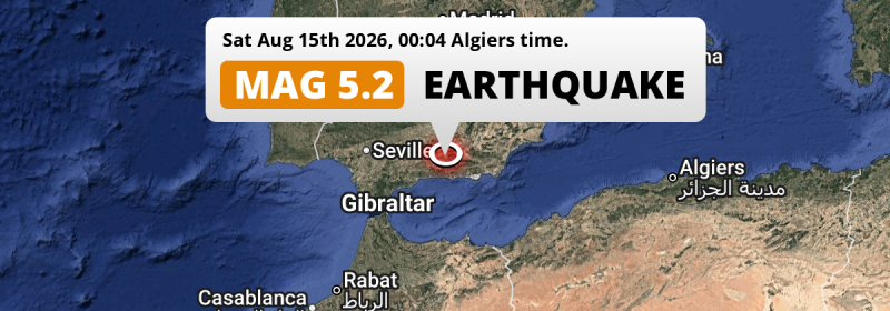 Shallow M5.2 Earthquake struck on Saturday Night near Granada in Spain.