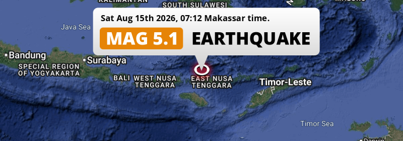 Shallow M5.1 AFTERSHOCK hit in the Flores Sea near Labuan Bajo (Indonesia) on Saturday Morning.
