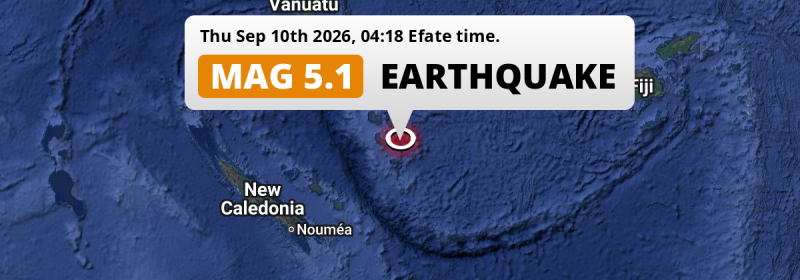 Shallow M5.1 AFTERSHOCK hit in the South Pacific Ocean 286km from Port-Vila (Vanuatu) on Thursday Night.
