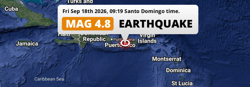 Shallow M4.8 Earthquake struck on Friday Morning near Ponce in Puerto Rico.
