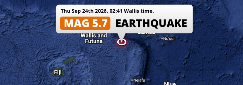 Shallow M5.7 Earthquake hit in the South Pacific Ocean on Thursday Night.