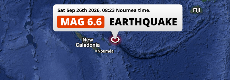 Shallow M6.6 Earthquake struck on Saturday Morning in the Coral Sea 248km from Nouméa (New Caledonia).